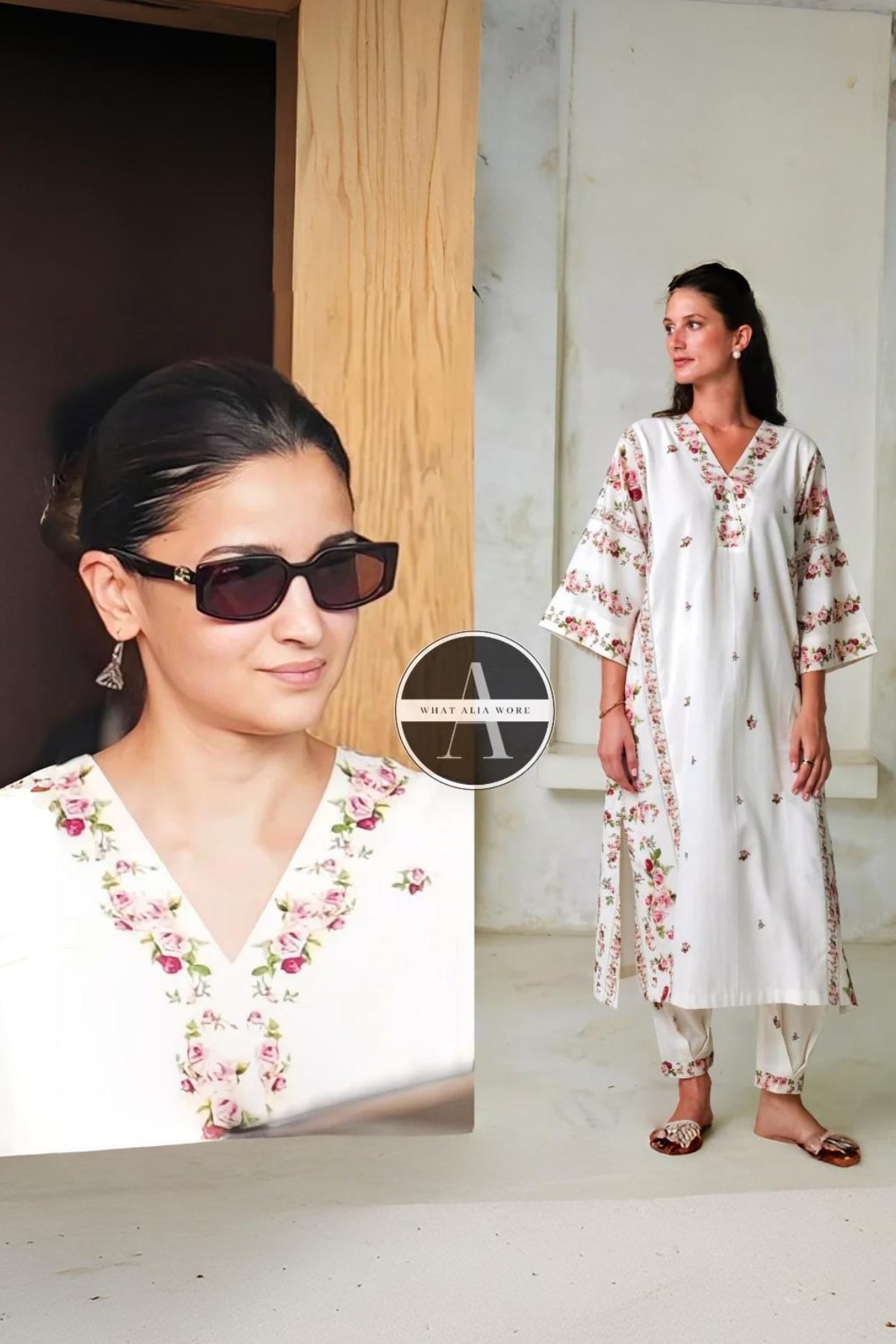 Alia Bhatt in Rose Noir Phiran Set